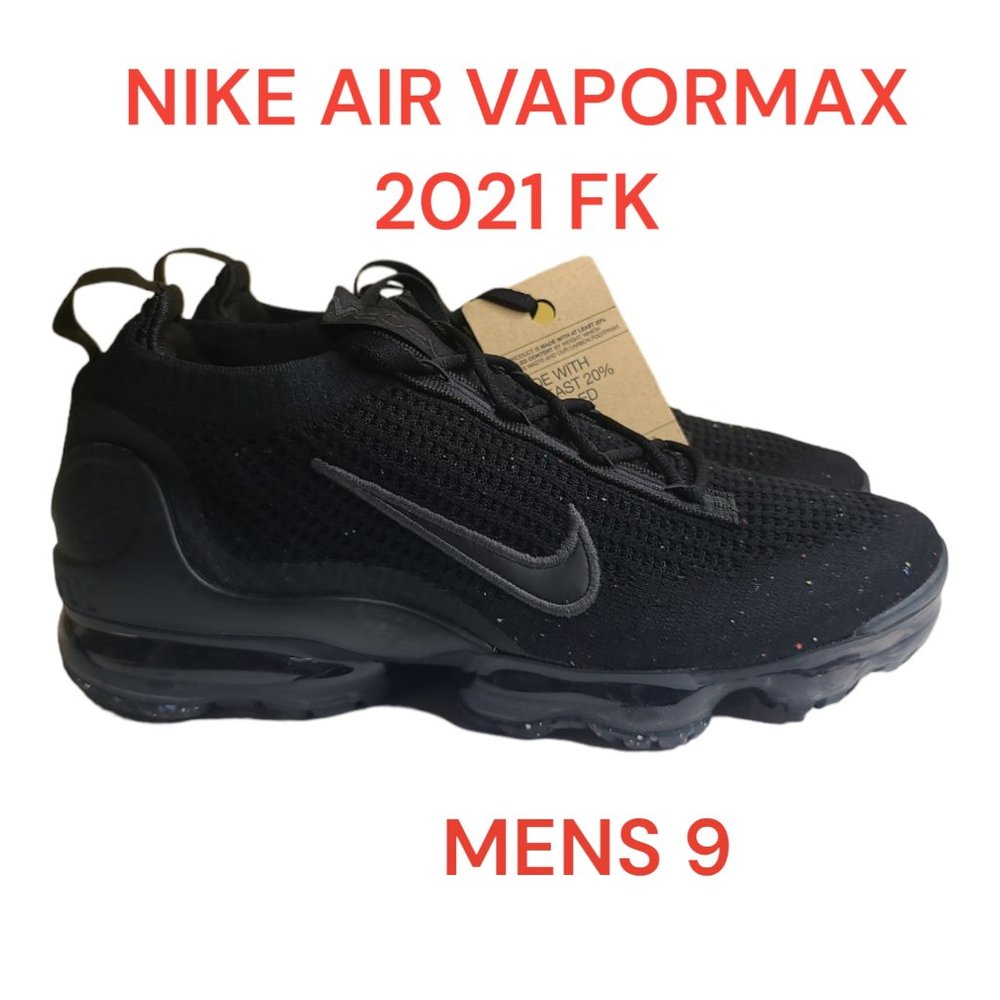 Nike Air Vapormax 2021 FK Flyknit Triple Black-Anthracite Men's Size 9 NEW